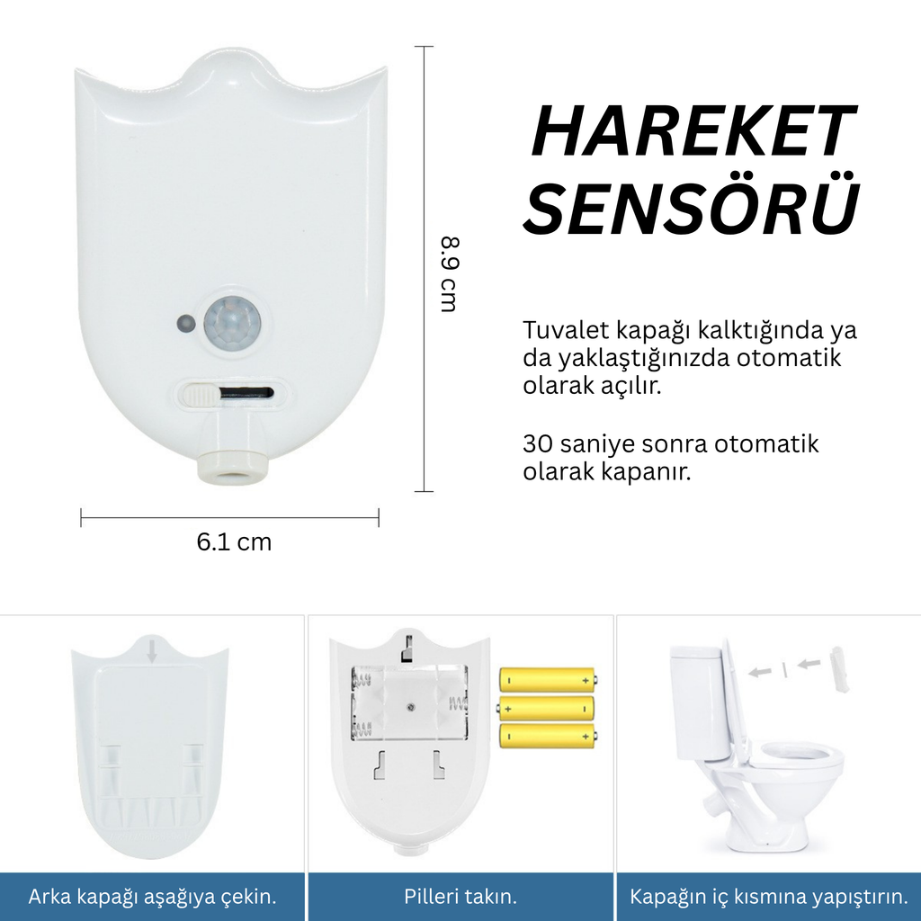 4 Farklı Görselli Hareket Sensörlü Klozet Projektörü