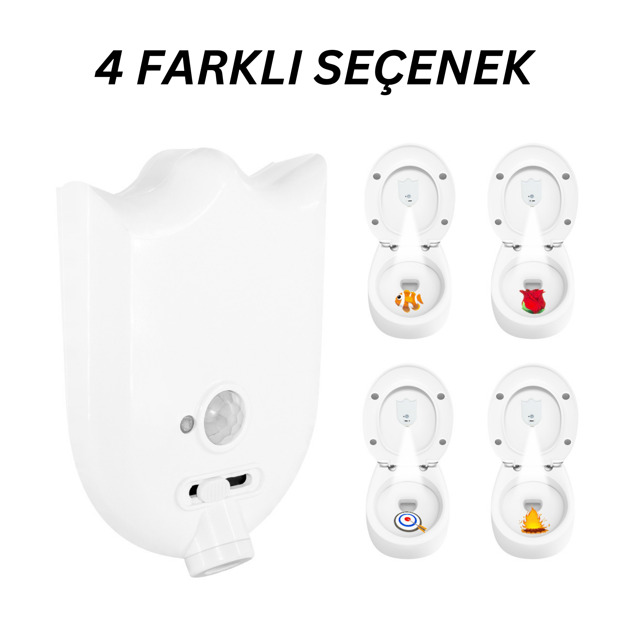 4 Farklı Görselli Hareket Sensörlü Klozet Projektörü