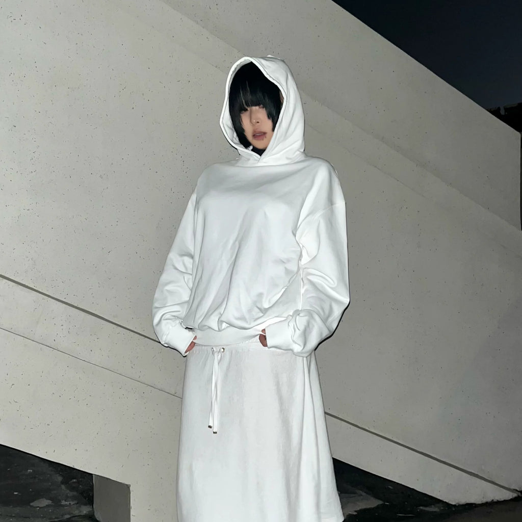 Sırt Detaylı Taş İşlemeli Kapüşonlu Sweatshirt