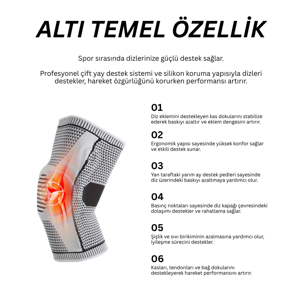 Silikon Destekli Spor Dizliği