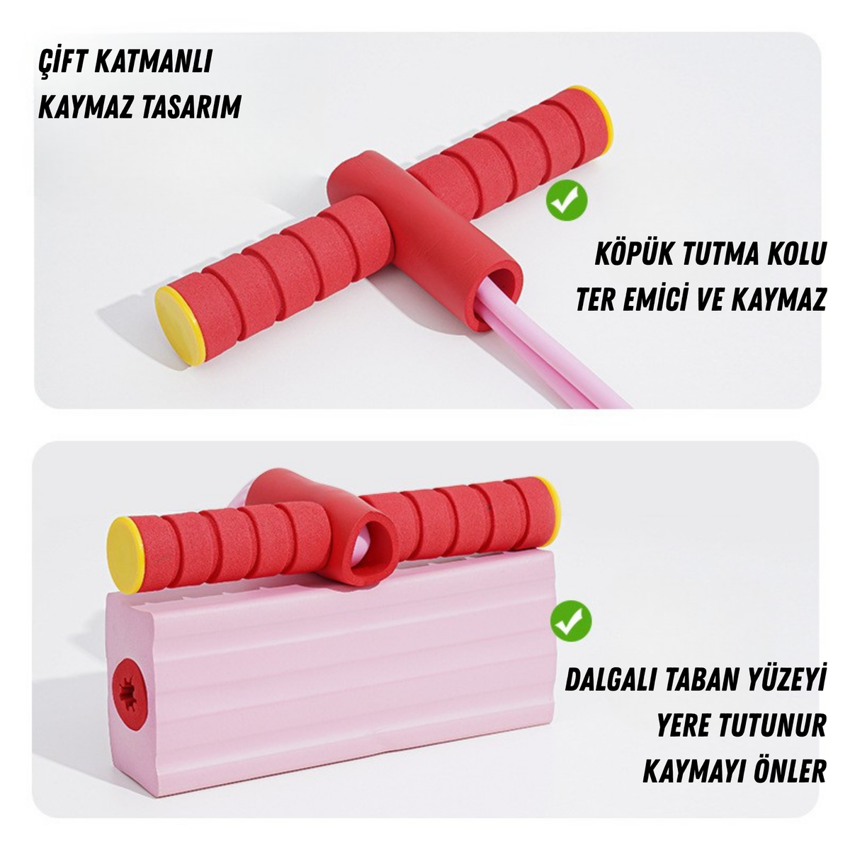 Çocuk Zıplama Egzersiz Oyuncağı – Denge ve Koordinasyon Geliştirici Sesli Zıplama Aleti - Kırmızı Renk