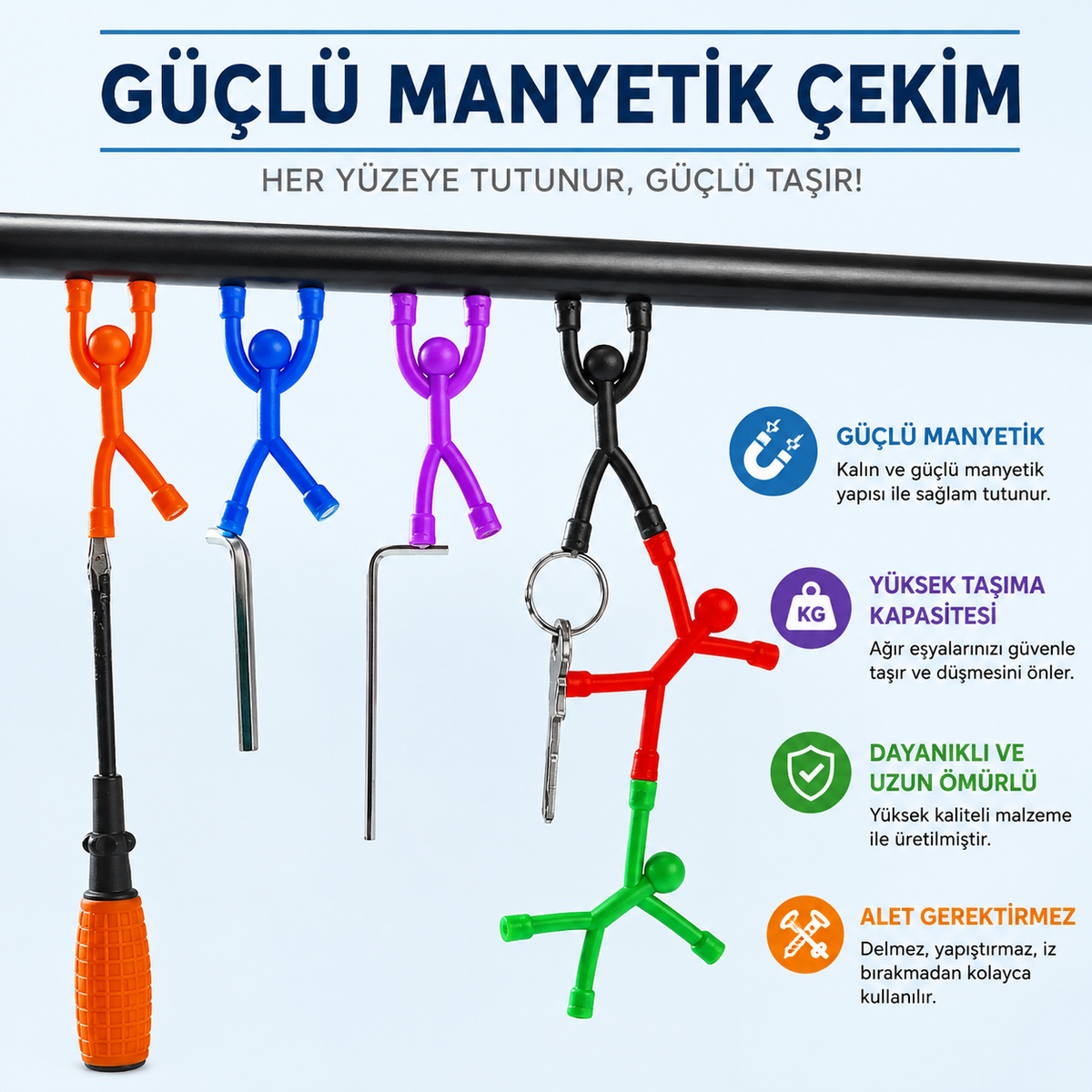 8’li Manyetik Silikon Küçük Adam Seti – Renkli Eğitici ve Yaratıcı Oyuncak