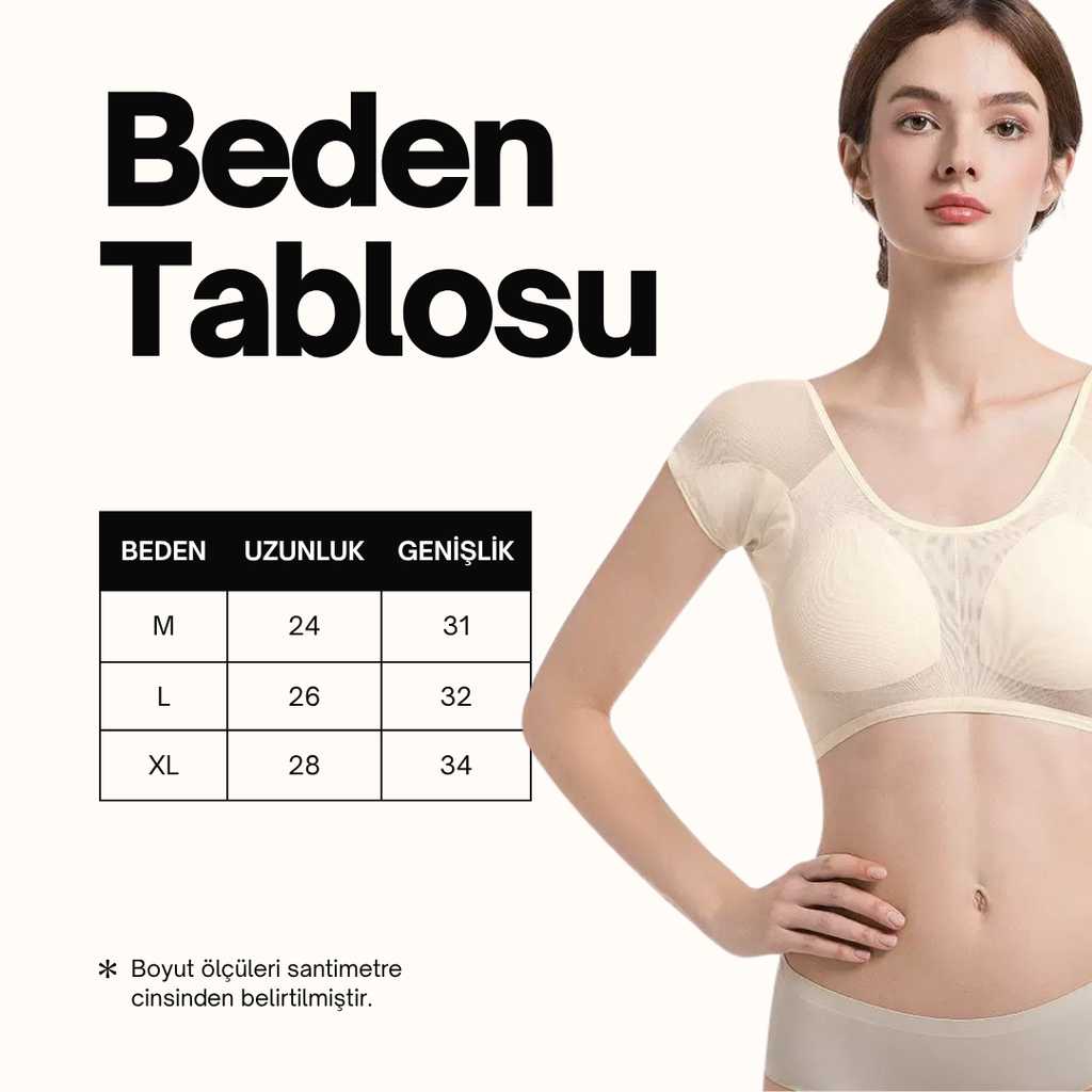 Göğüs Destekli Ter Önleyici Görünmez İçlik