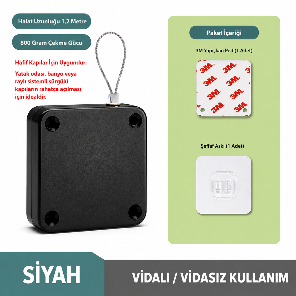 Otomatik Kapı Kapatıcı Çelik Halat Sistemi