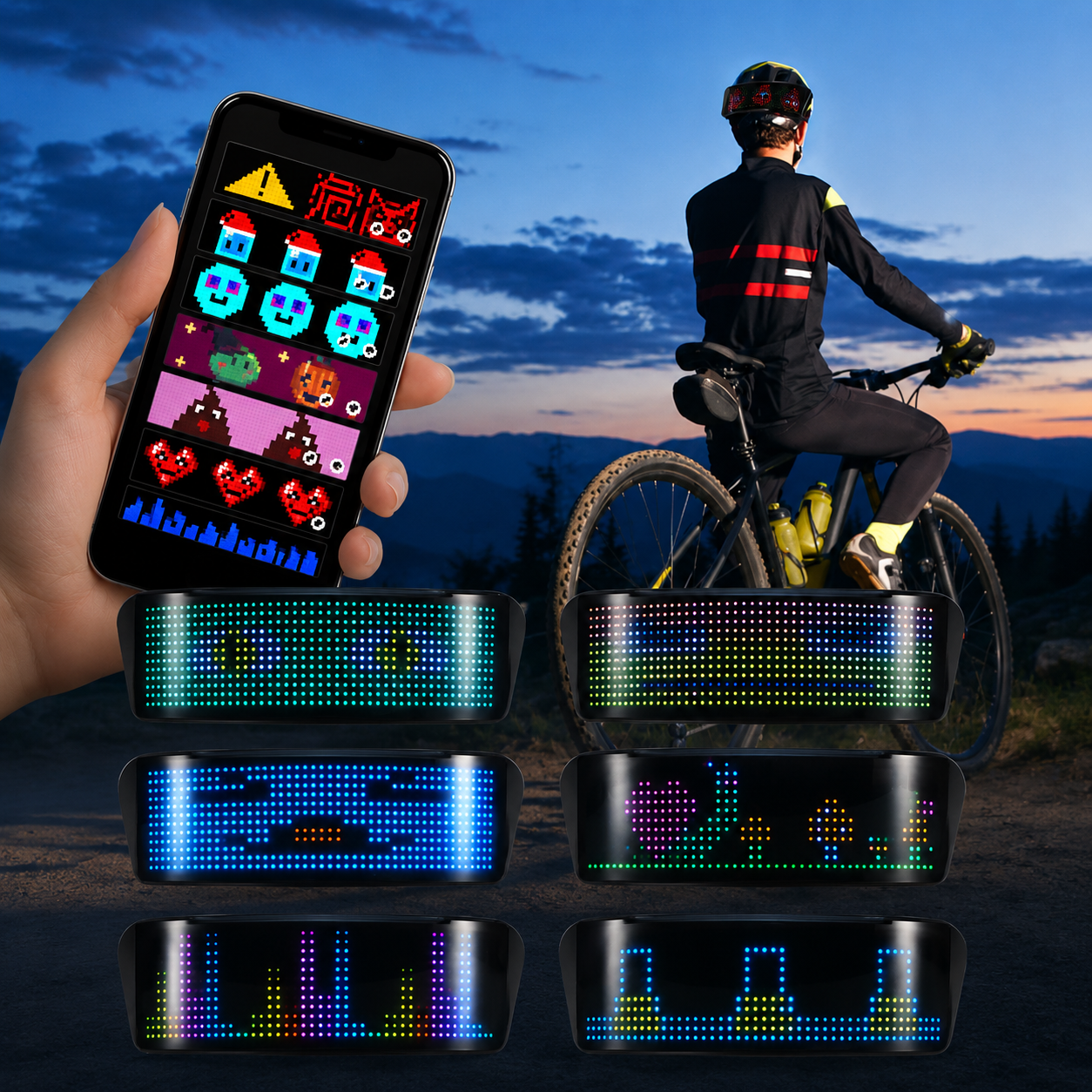 Kask Arkası Bluetooth Kontrollü LED Ekran
