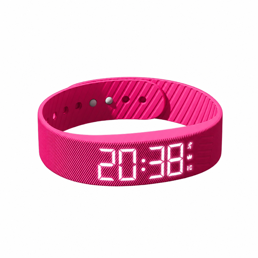 Alarm ve Adım Sayarlı Titreşimli Akıllı LED Bileklik