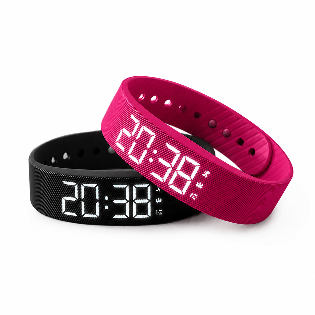 Alarm ve Adım Sayarlı Titreşimli Akıllı LED Bileklik